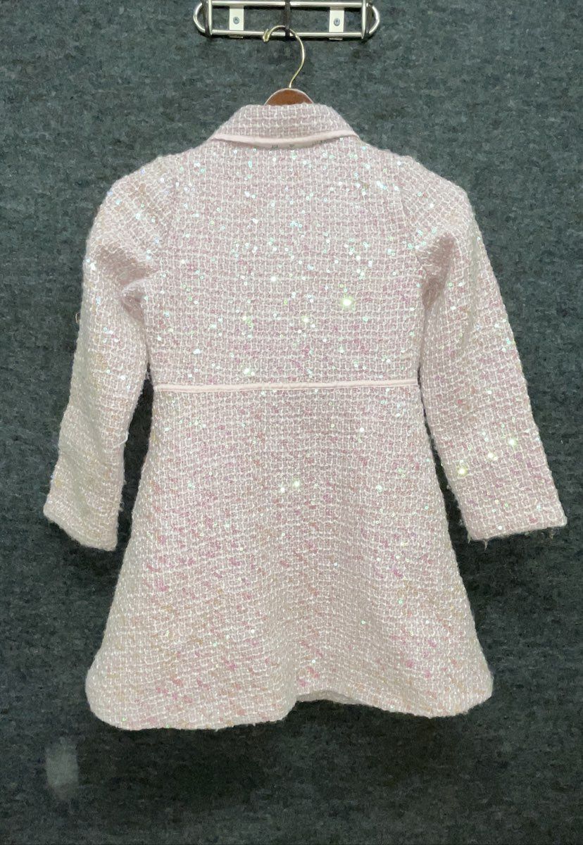 Disney Animators' Collection Girls Pink Tweed Sequin Sparkle Coat Sz M 7/8