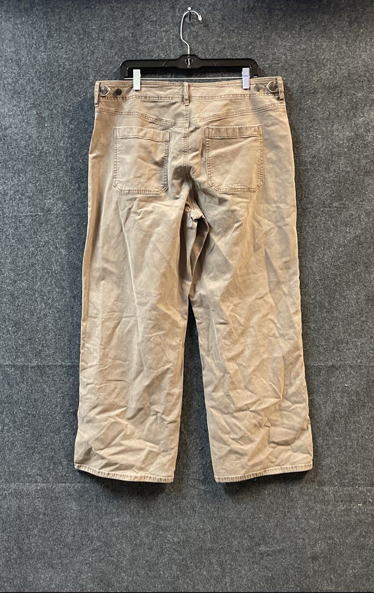 American Eagle Women's Brown Stovepipe Wide Leg Utility Stretch Pants Sz 16