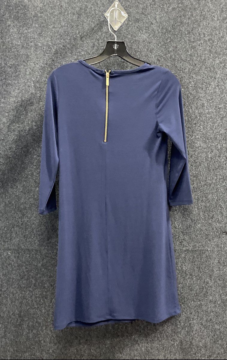 Michael Kors Women's Navy Blue Gold Zip Tunic Top Mini Dress Sz XS