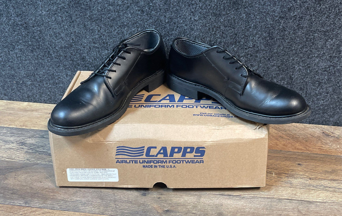 Capps Airlite Uniform Footwear 90268 Black Leather Dress Shoes Size 7.5 D
