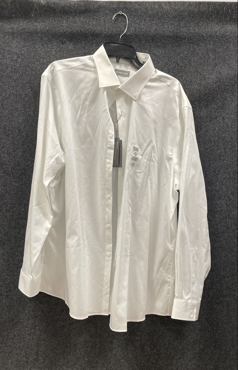 Michael Kors Men's White Airsoft Stretch Non-Iron Regular Dress Shirt 2XL NWT