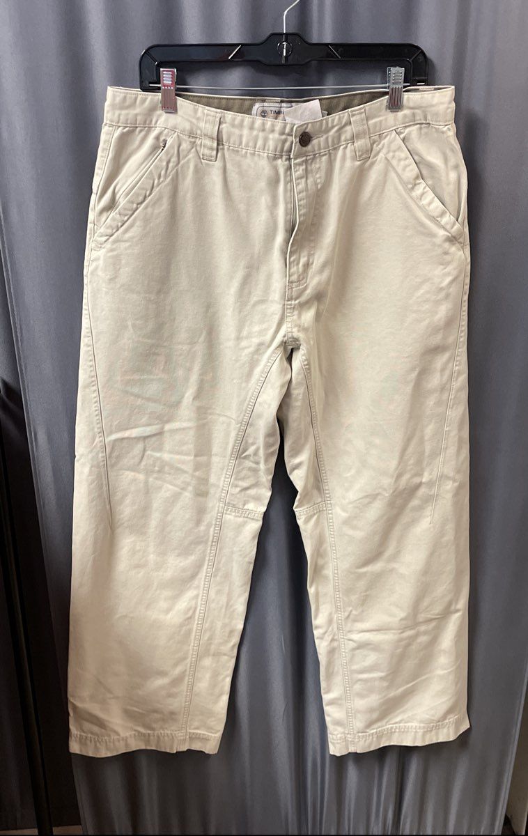 Timberland Men's Khaki Outdoor Performance Canvas Work Pants Sz 34x32