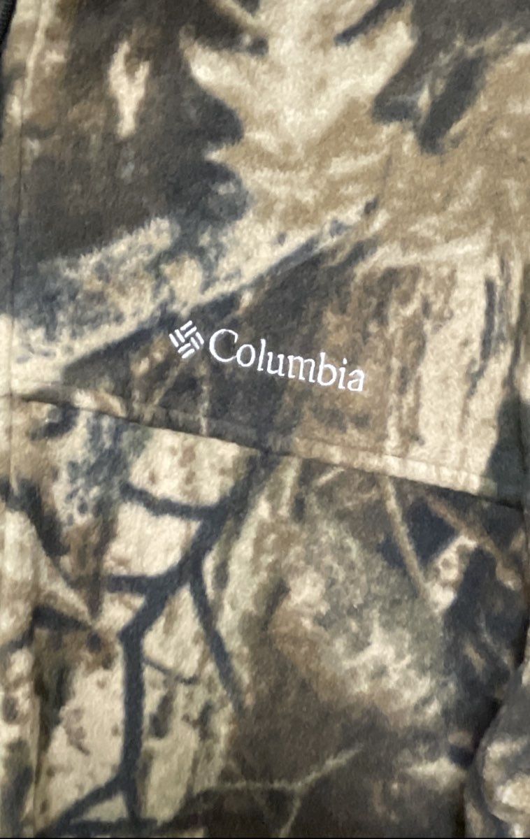 Columbia Men's Full-Zip Fleece Jacket Realtree Camo Brown Green Outdoor Size L