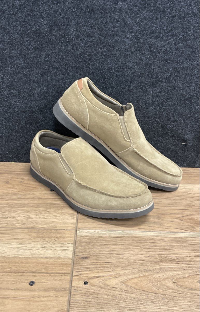 Lands' End Men's Tan Suede Slip-On Loafers Casual Shoes Size 11.5 D