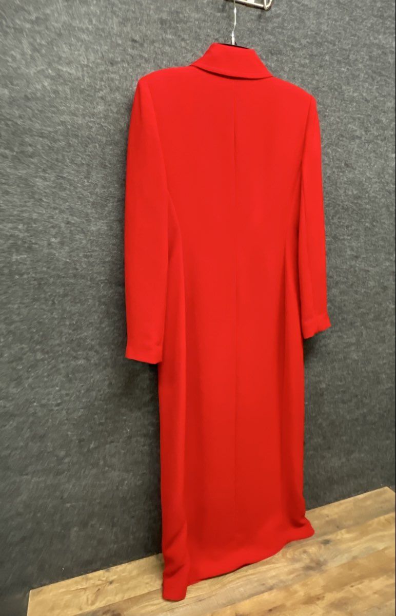 Vintage 90s Cynthia Howie Maggy Boutique Women's Red Maxi Long Coat Sz 8
