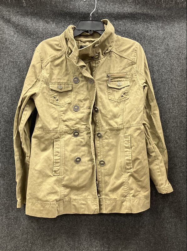 Hurley Women's Olive Green Military Utility Field Jacket Cotton Sz M