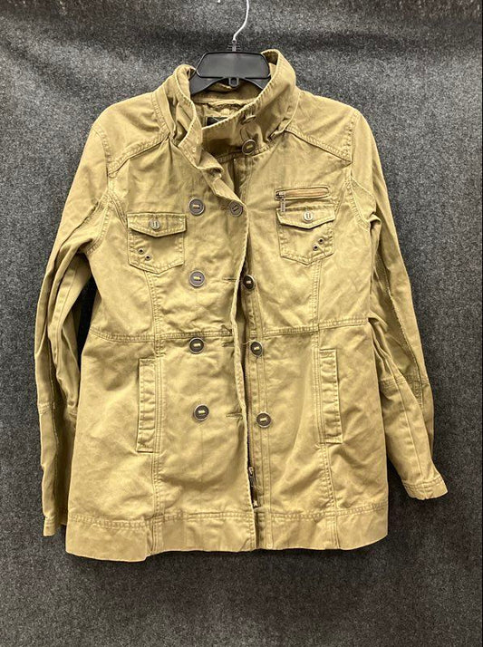 Hurley Women's Olive Green Military Utility Field Jacket Cotton Sz M