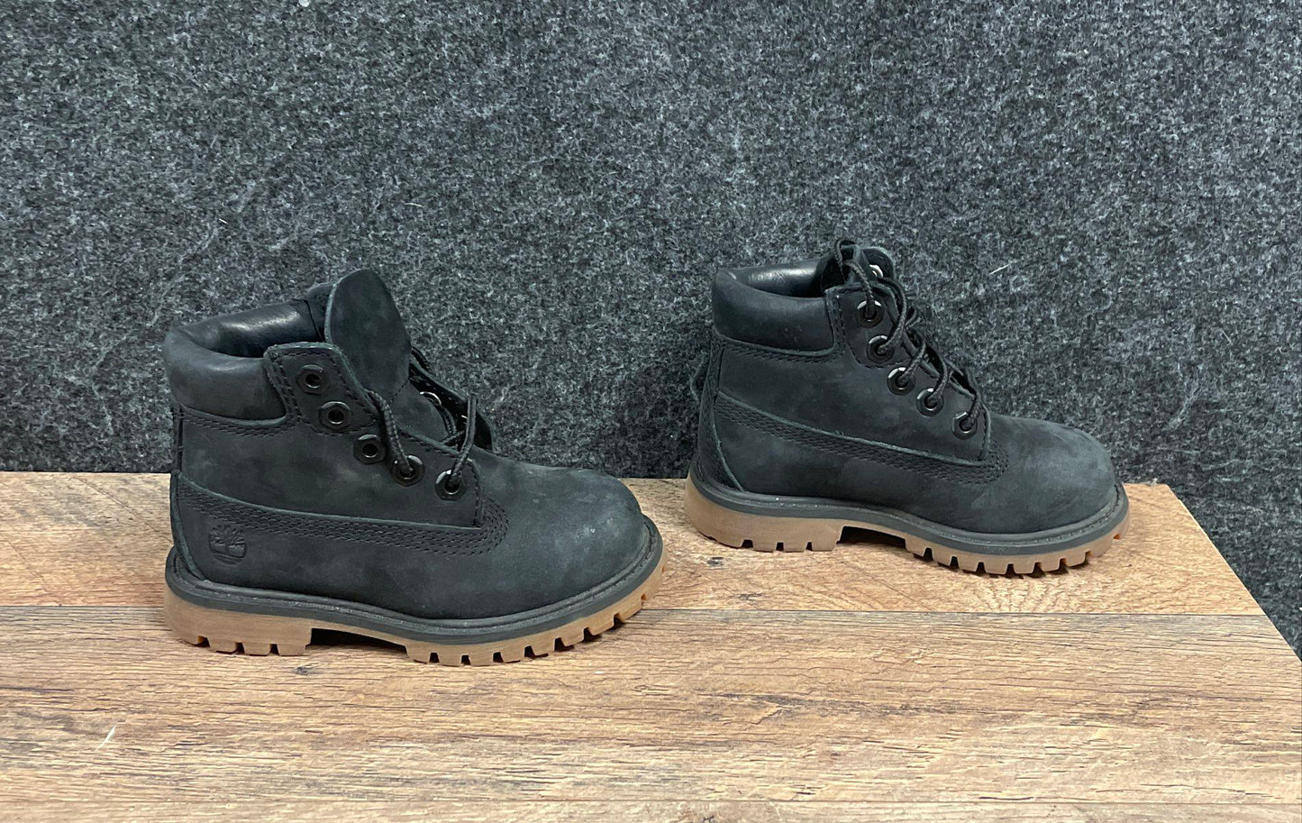 Timberland Premium 6-Inch Black Nubuck Toddler Waterproof Boots Size 7