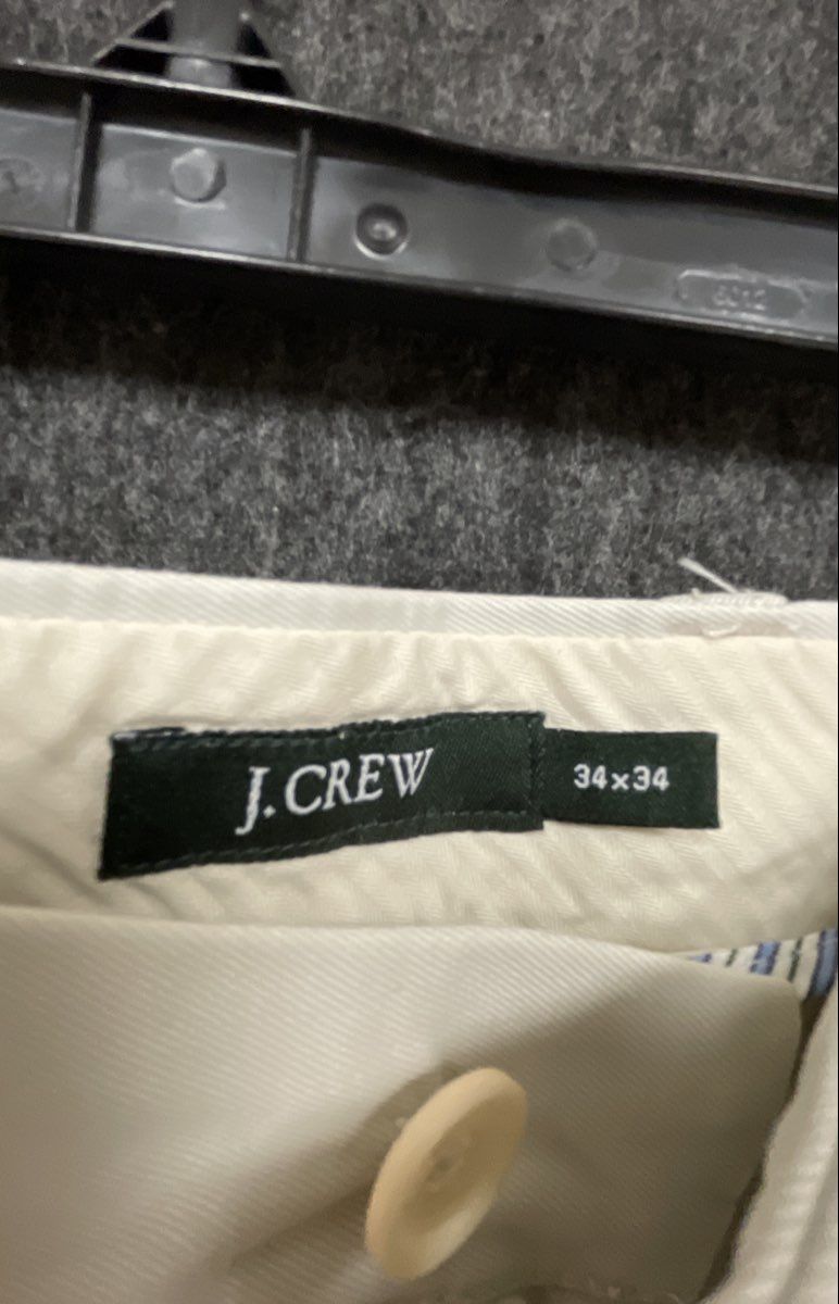 J.Crew Men's Cream Flat Front Straight Leg Chino Pants Sz 34x34