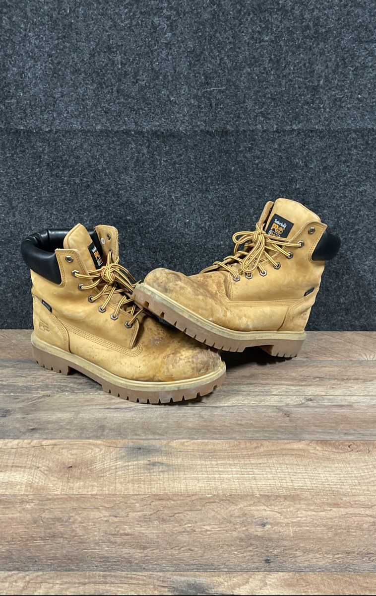 Timberland PRO Direct Attach 6" Soft Toe Waterproof Wheat Work Boots Size 12M