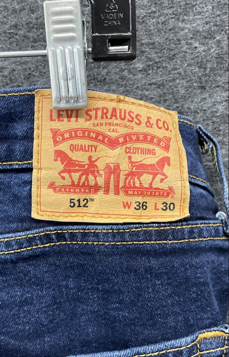 Levi's Men's 512 Slim Taper Blue Denim Jeans Dark Wash 36x30