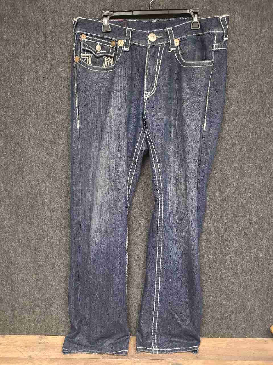 Vintage Y2K True Religion Men's Joey Super T Jeans Blue Flare Sz 36