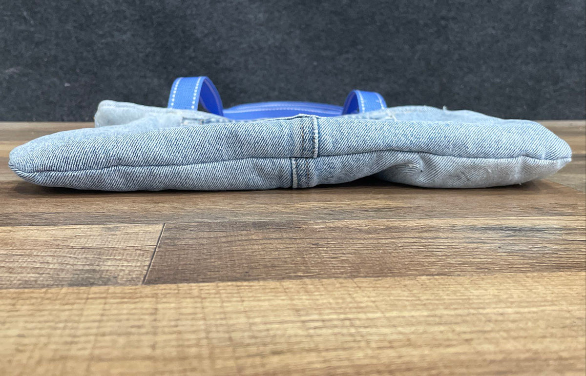 Chaps Ralph Lauren Denim Jean Tote Bag The Office Dwight Schrute Lining Reworked