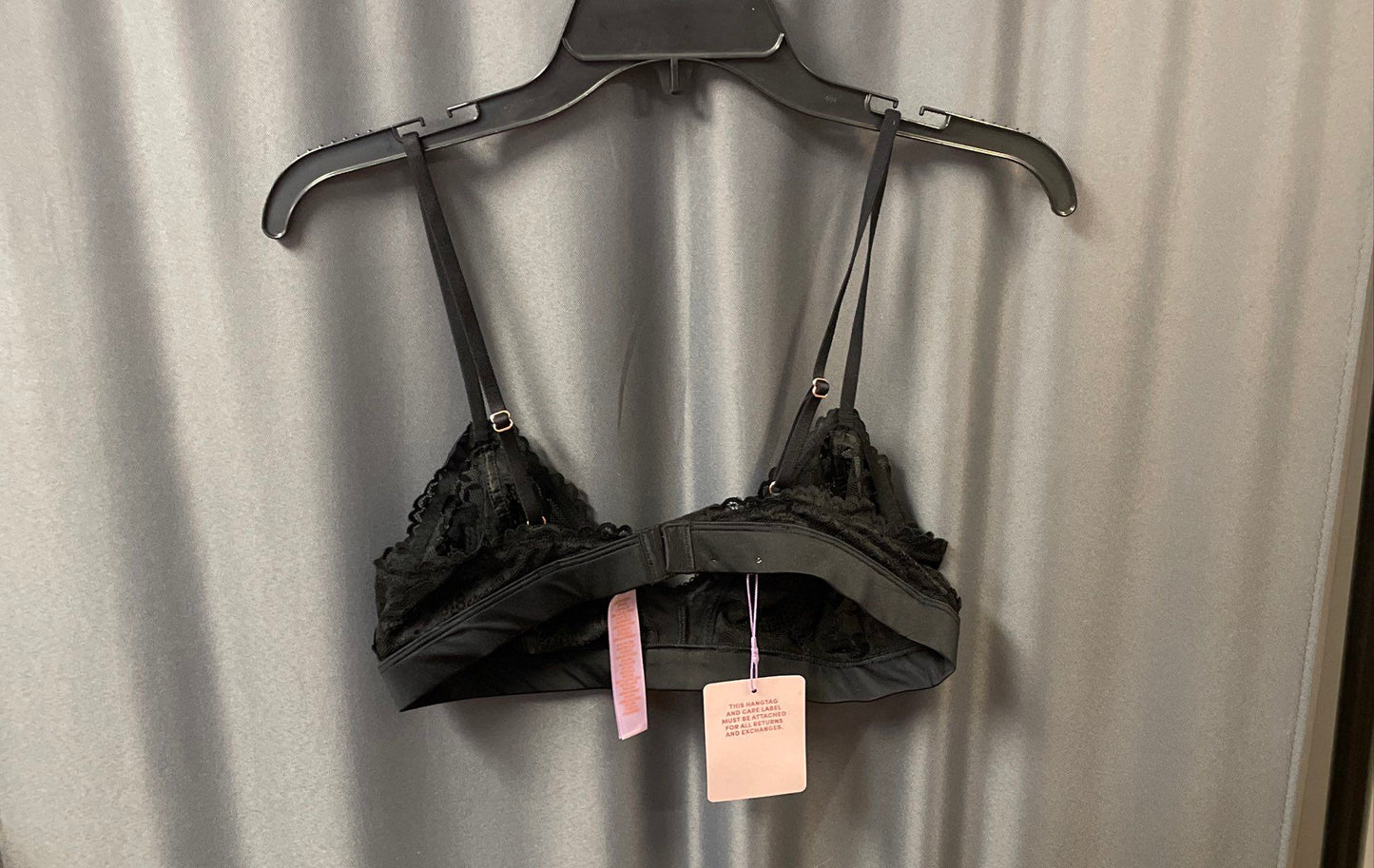 Savage x Fenty Women's Black Floral Lace Bralette Bra Unlined NWT Size Large
