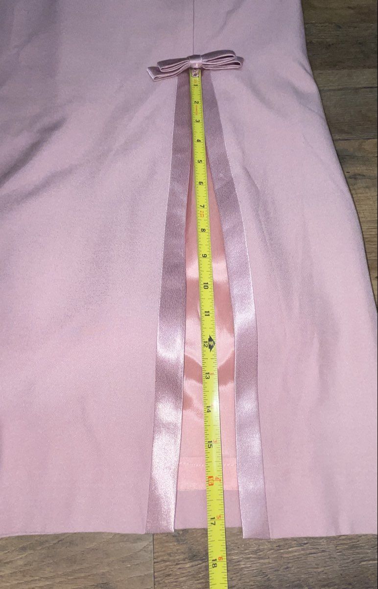 Datiani Women's Pink Halter Neck Maxi Dress Bow Detail Side Slit Gown