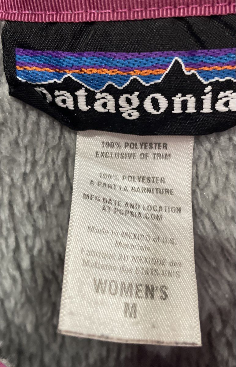 Patagonia Women's Re-Tool Snap-T Grey Pink Polartec Fleece Pullover Sz M