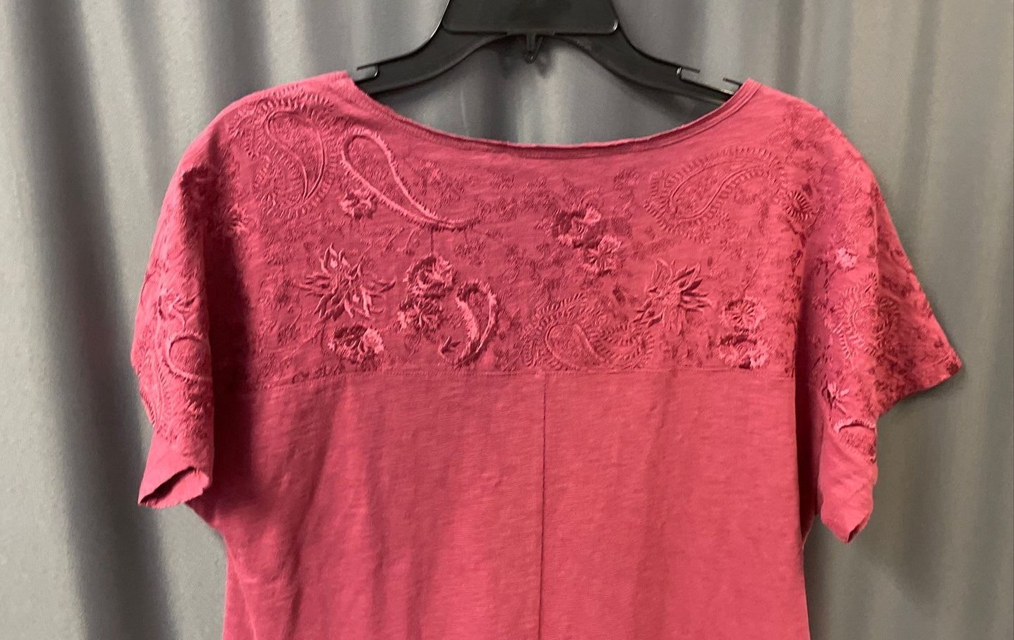 Soft Surroundings Women's Burgundy Embroidered Sleep Dress Nightgown Sz M