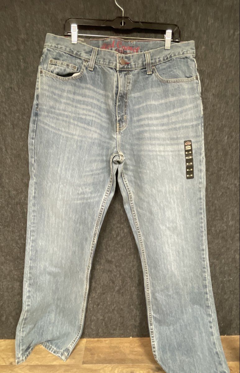 Red Camel Men's Original Straight Jeans Light Hawk Wash NWT Denim Sz 38x32