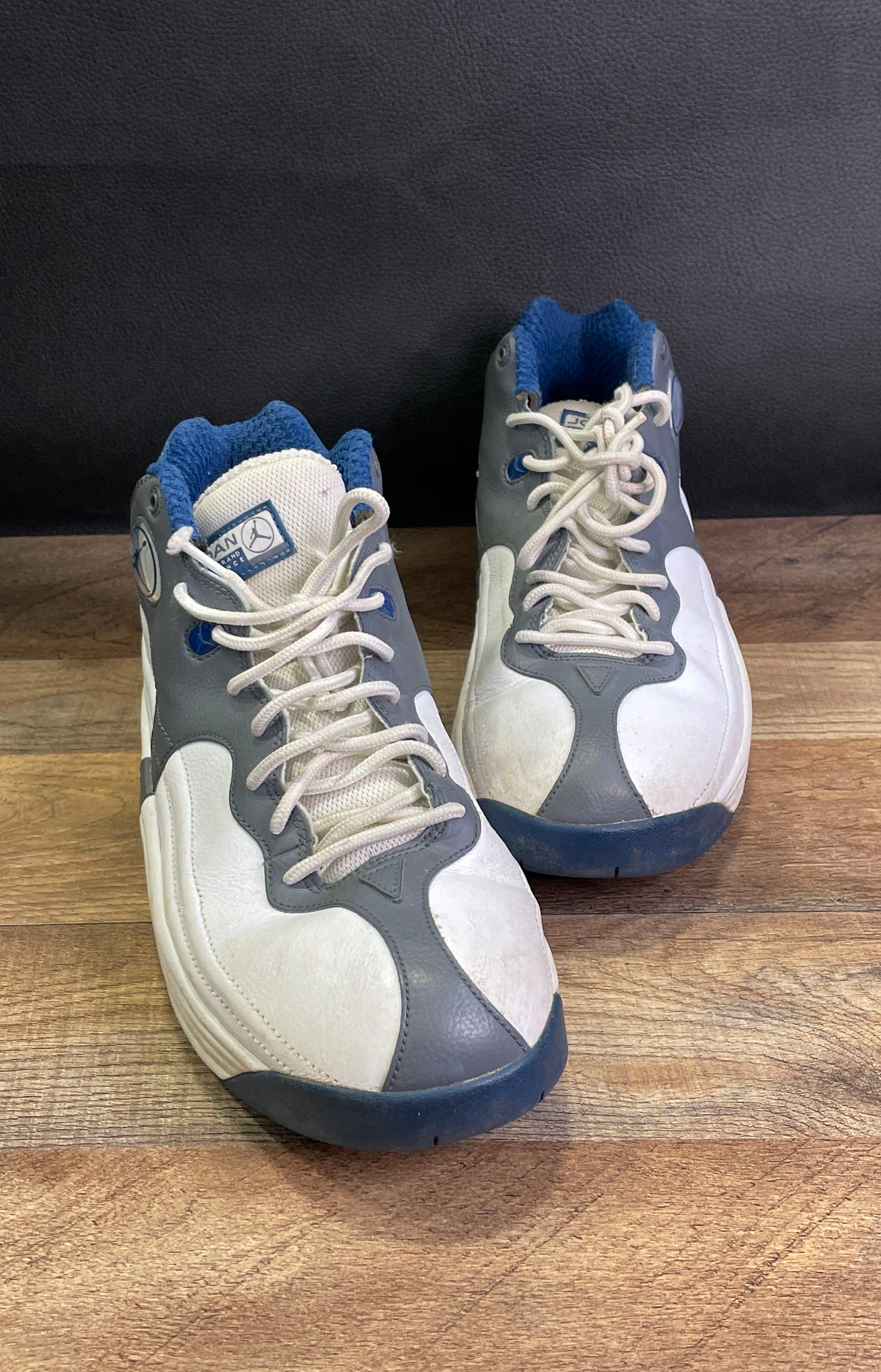 Nike Air Jordan Jumpman Team II White Wolf Grey University Blue Men's Size 10