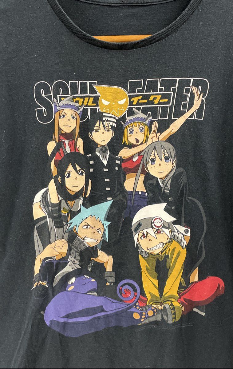 Soul Eater Men's Black Anime Manga Graphic T-Shirt Cast Group Print Sz L