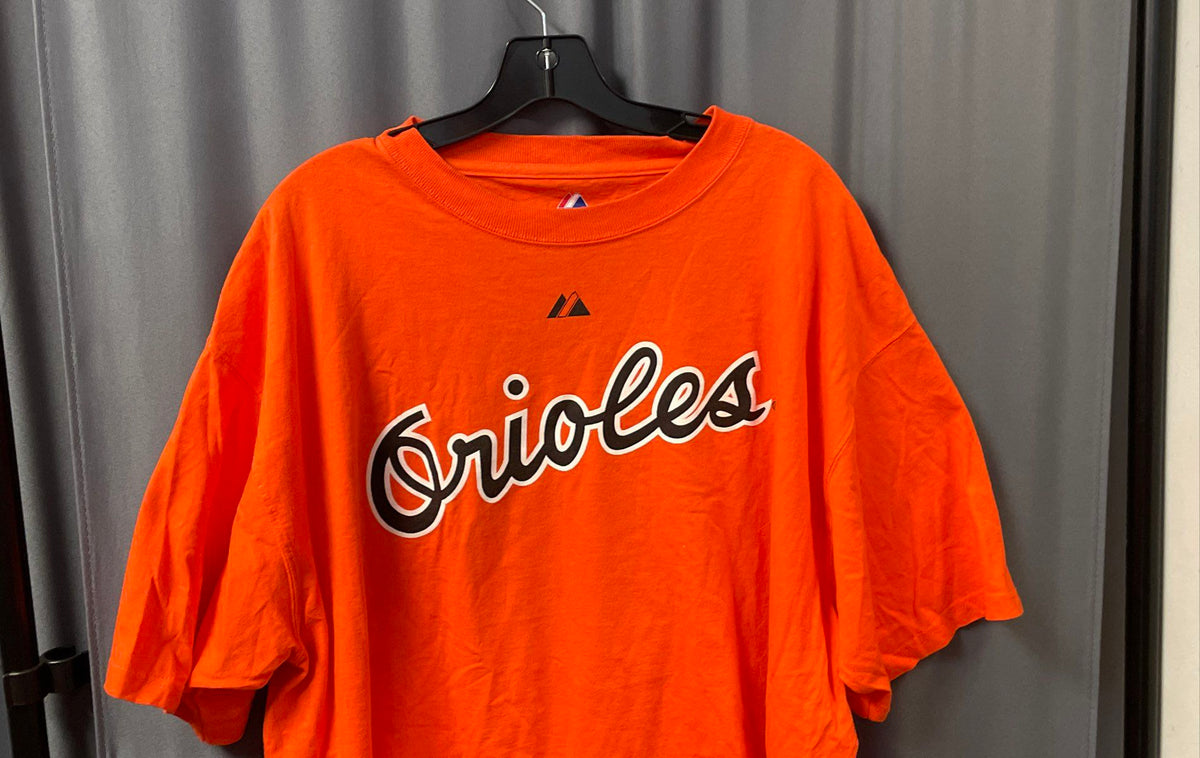 2008 Majestic Baltimore Orioles Cal Ripken Jr #8 Jersey T-Shirt Orange Sz XL