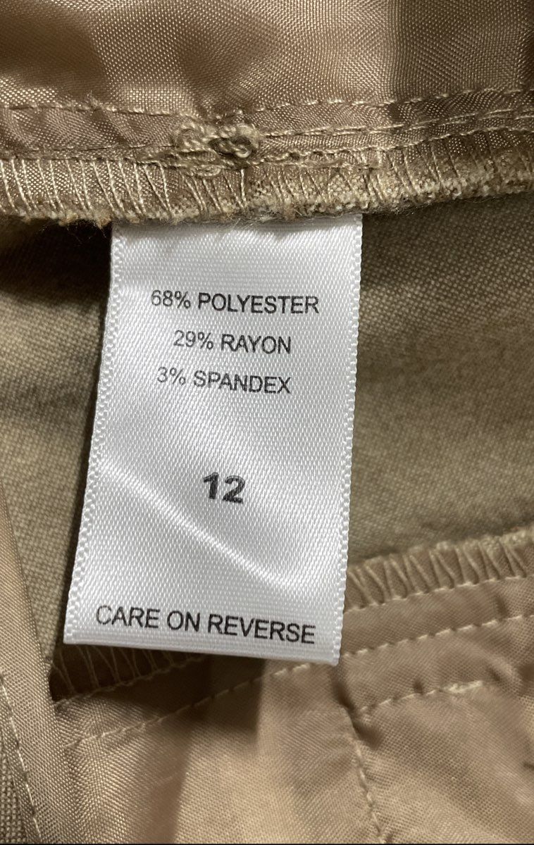 7th Avenue New York & Company Women's Khaki Straight Leg Trousers Size 12 NWT