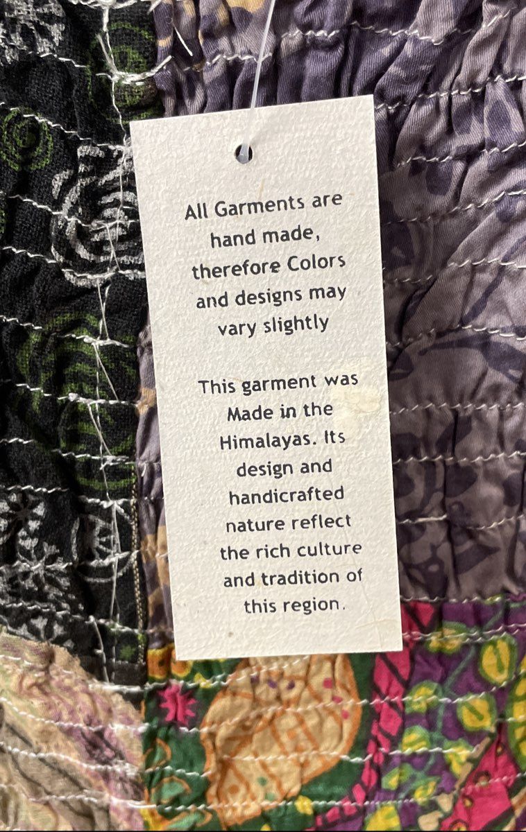 Kathmandu Imports NWT Himalayan Patchwork Cotton Pants Smocked Waist Size S