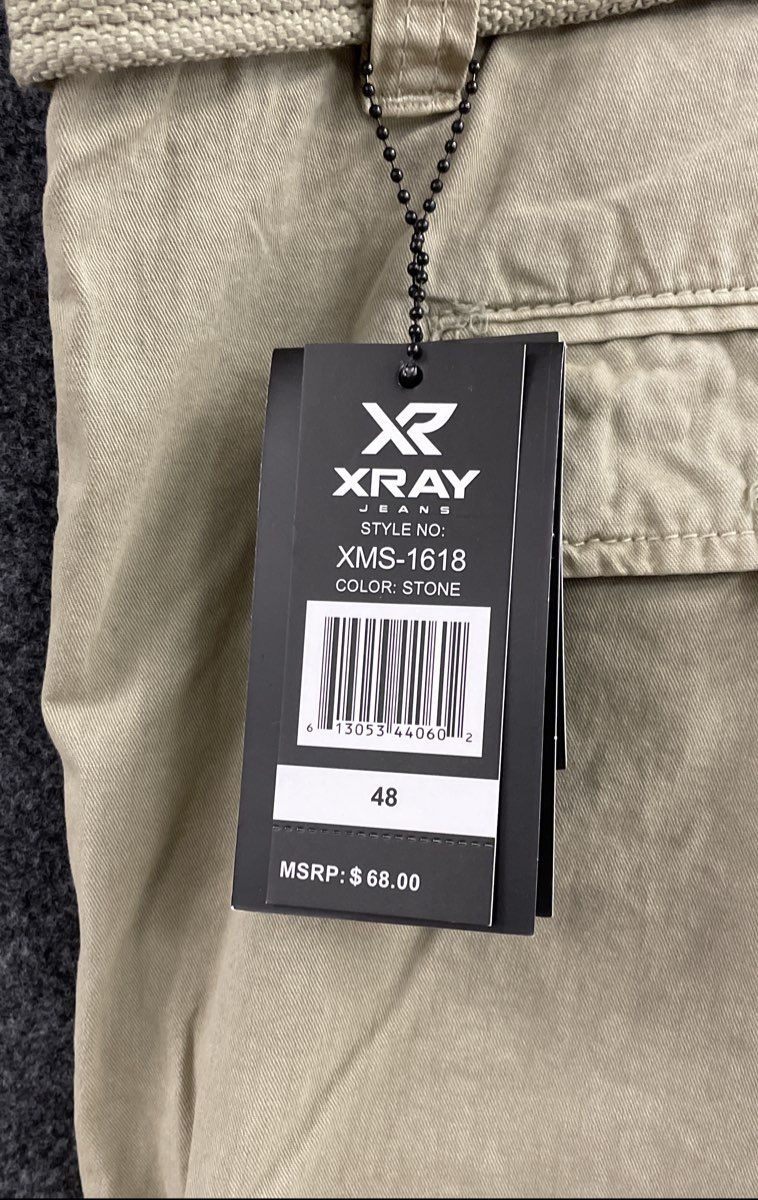 XRAY Jeans Men's Stone Belted Multi-Pocket Cotton Cargo Shorts Size 48 NWT