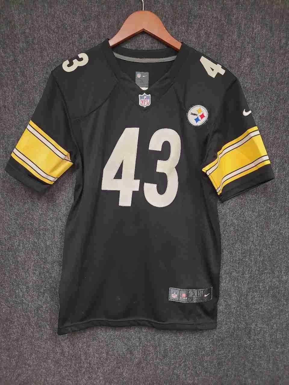 Nike Youth XL Pittsburgh Steelers Troy Polamalu #43 NFL Football Jersey Black