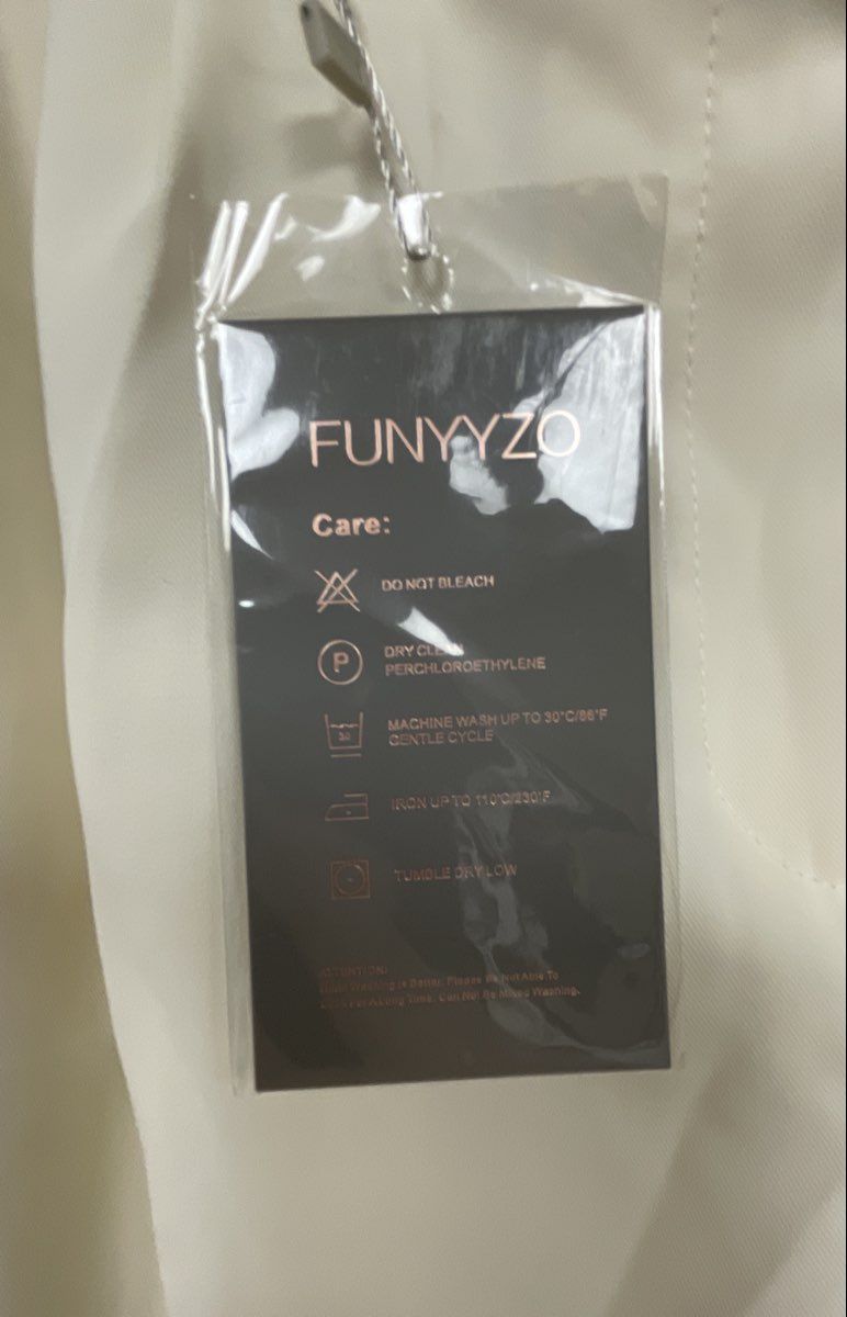FUNYYZO Women's Ivory Wide Leg Trousers Pants High Waist Pleated Front NWT Sz L