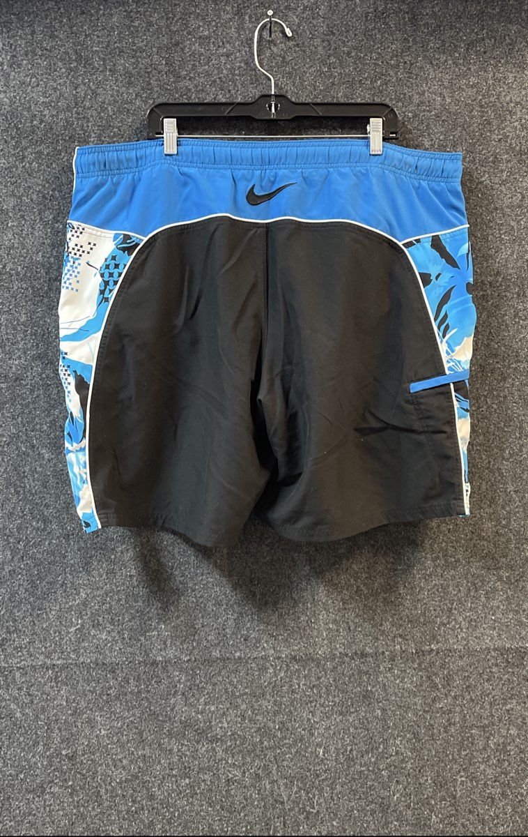 Nike Men's Black Blue Tropical Floral Swim Shorts Mesh Lined Sz XXL