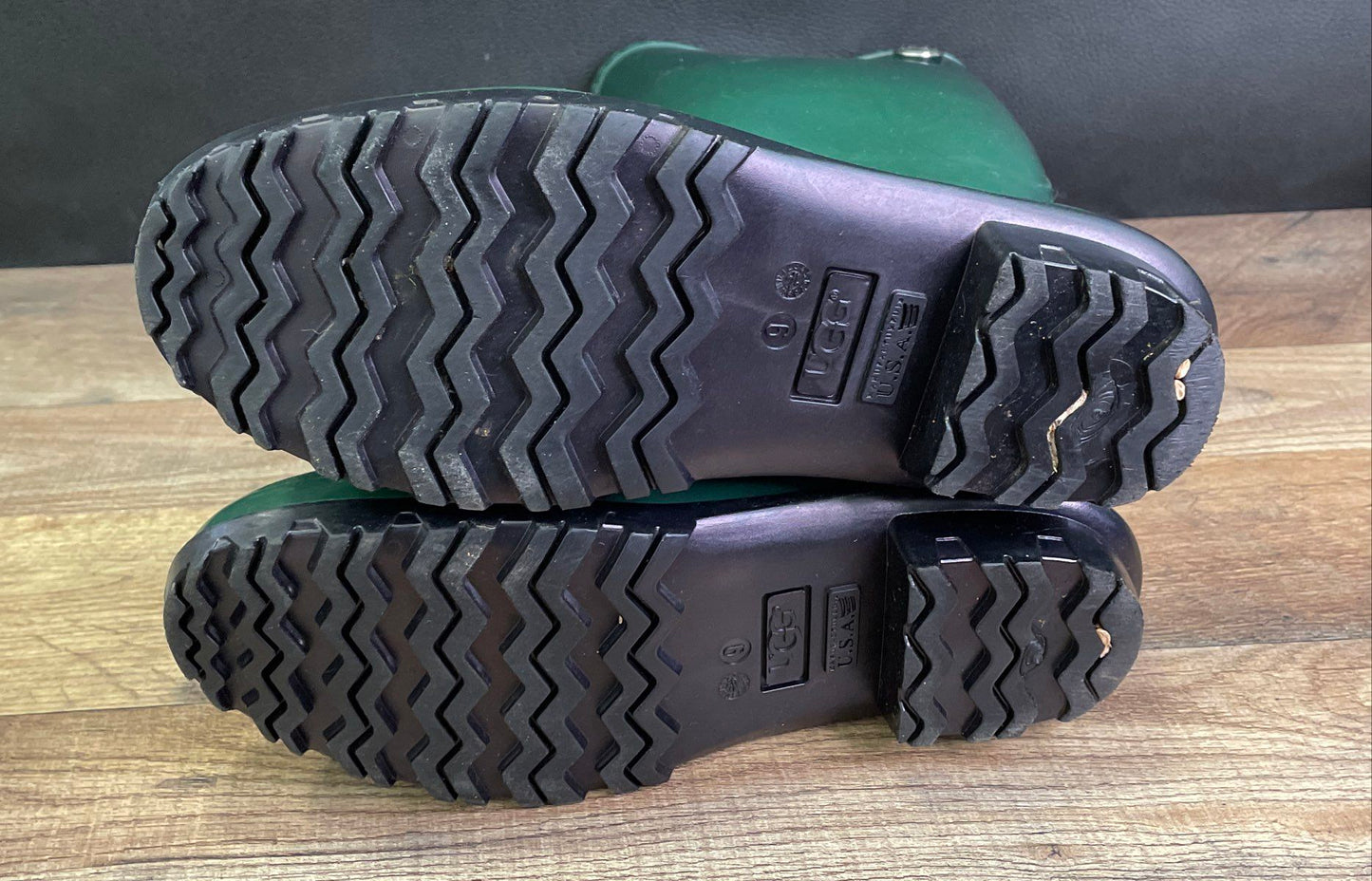 UGG Shaye Pine Green Tall Waterproof Rubber Rain Boots Women's Size 9