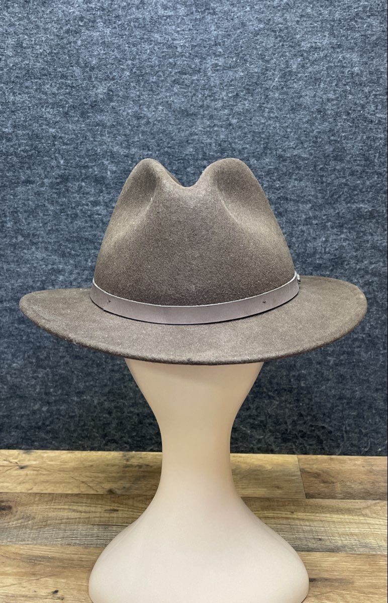 Scala Men's Olive Green Wool Felt Wide Brim Outback Fedora Hat