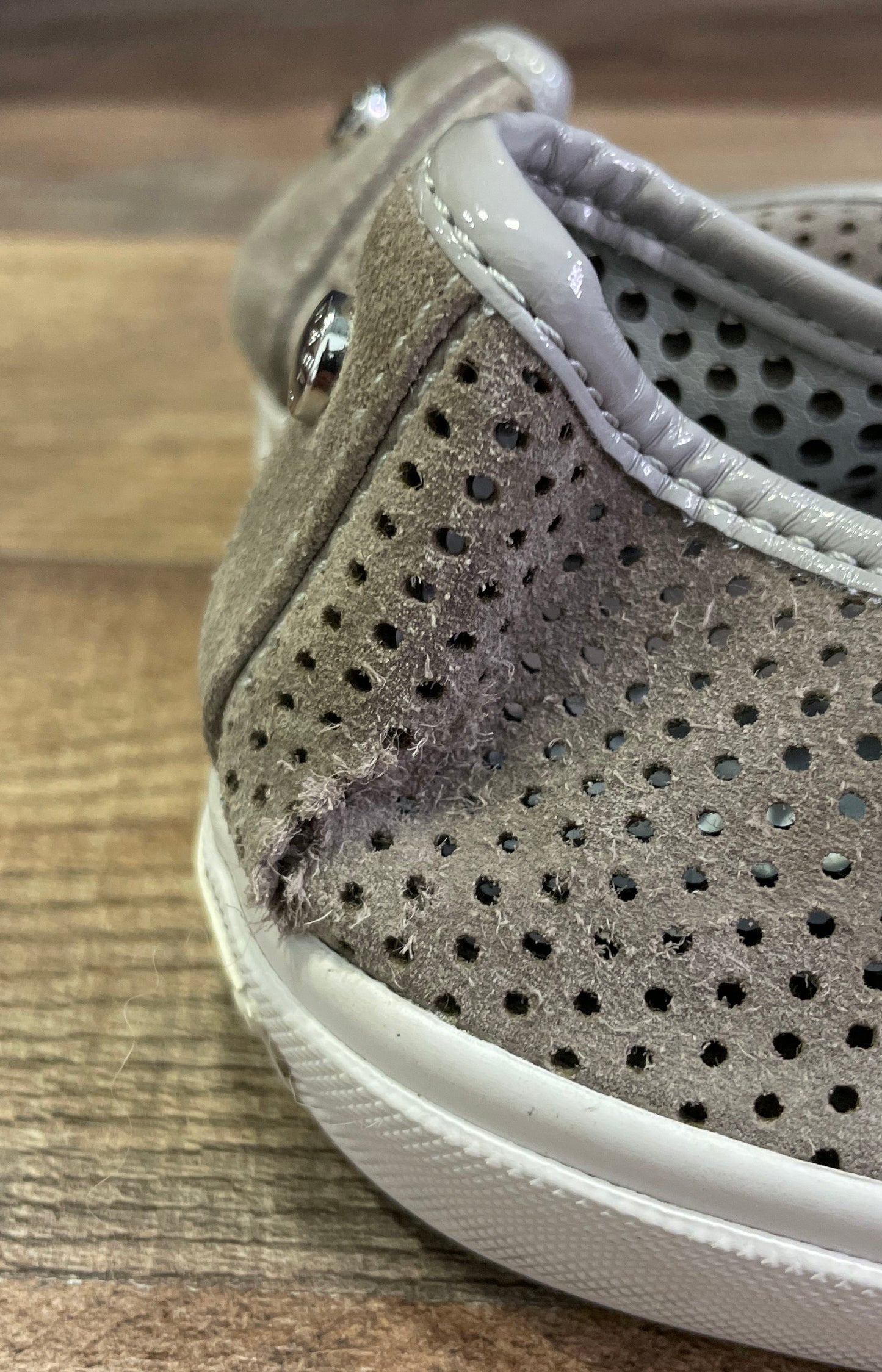 Michael Kors Perforated Suede Slip On Sneakers Taupe Women's Size 10