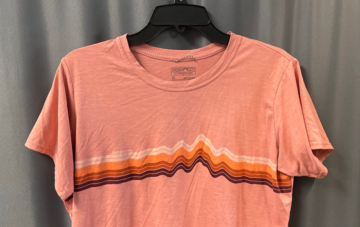 Patagonia Women's Pink Capilene Cool Daily Wavy Mountain Graphic T-Shirt Sz XL