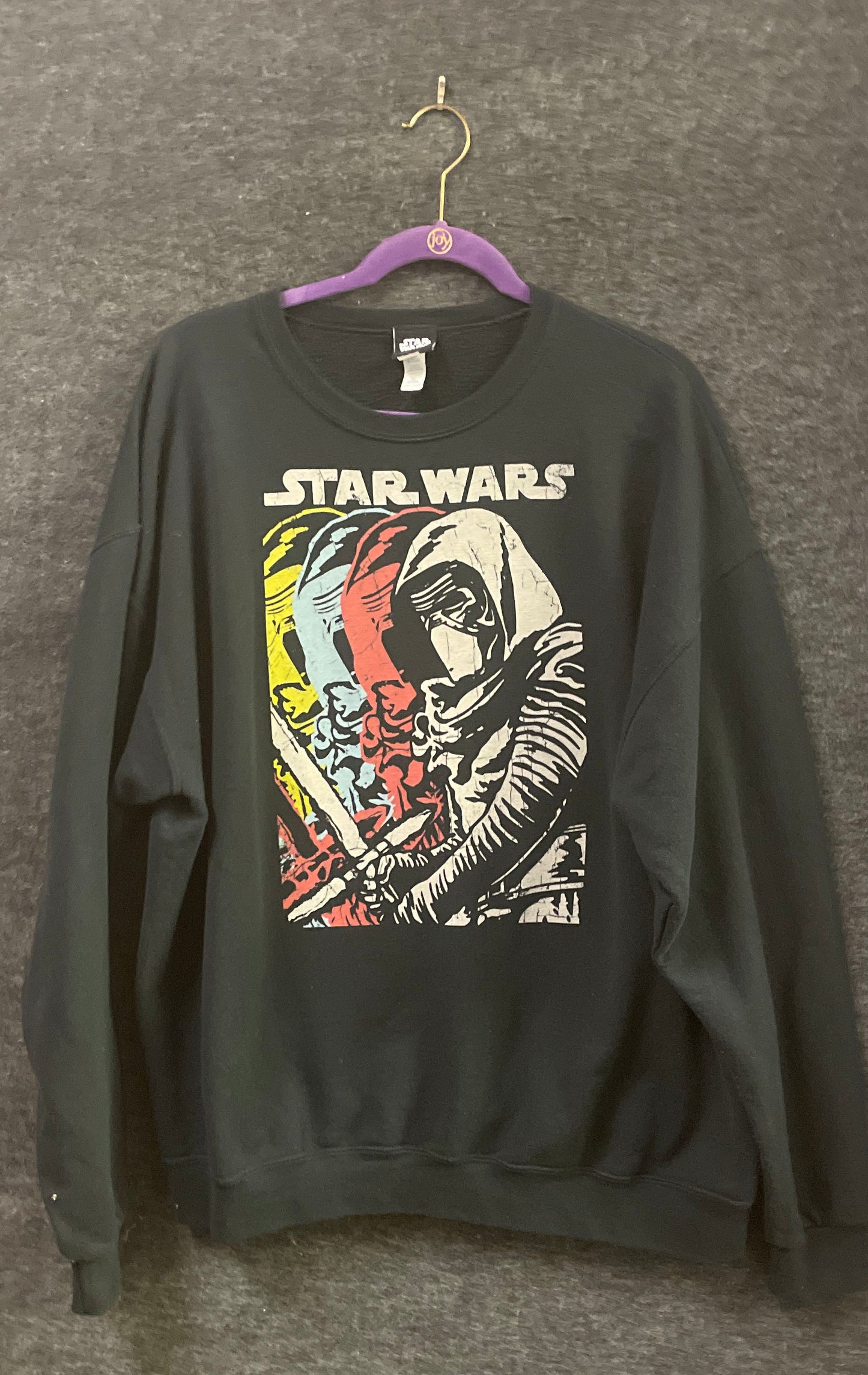 Star Wars Kylo Ren Graphic Crewneck Sweatshirt Licensed Lucasfilm Sz XL