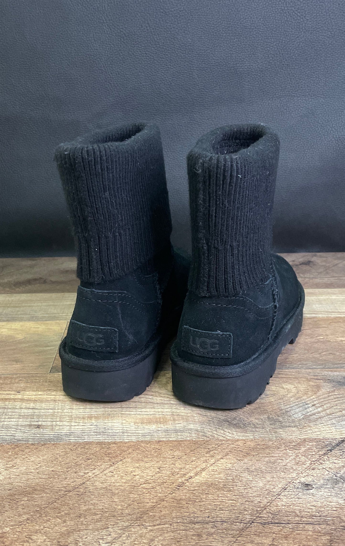 UGG Marais Knit Chelsea Boots Black Suede Women's Size 6