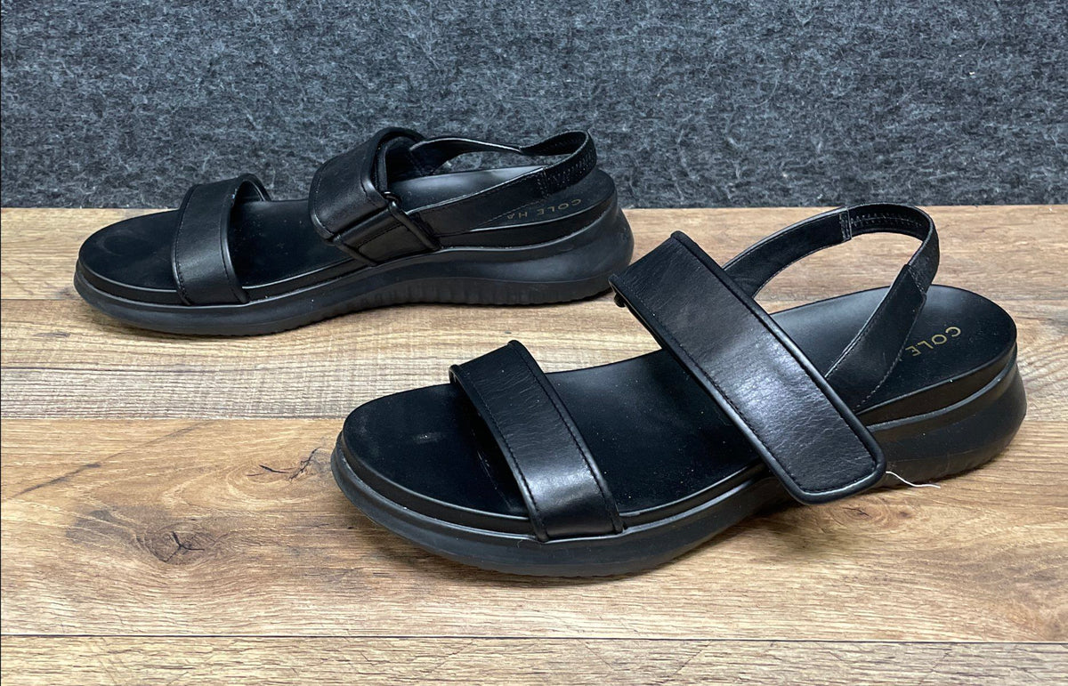 Cole Haan Black Leather Strappy Grand Ambition Carmel Sport Sandals Size 9B
