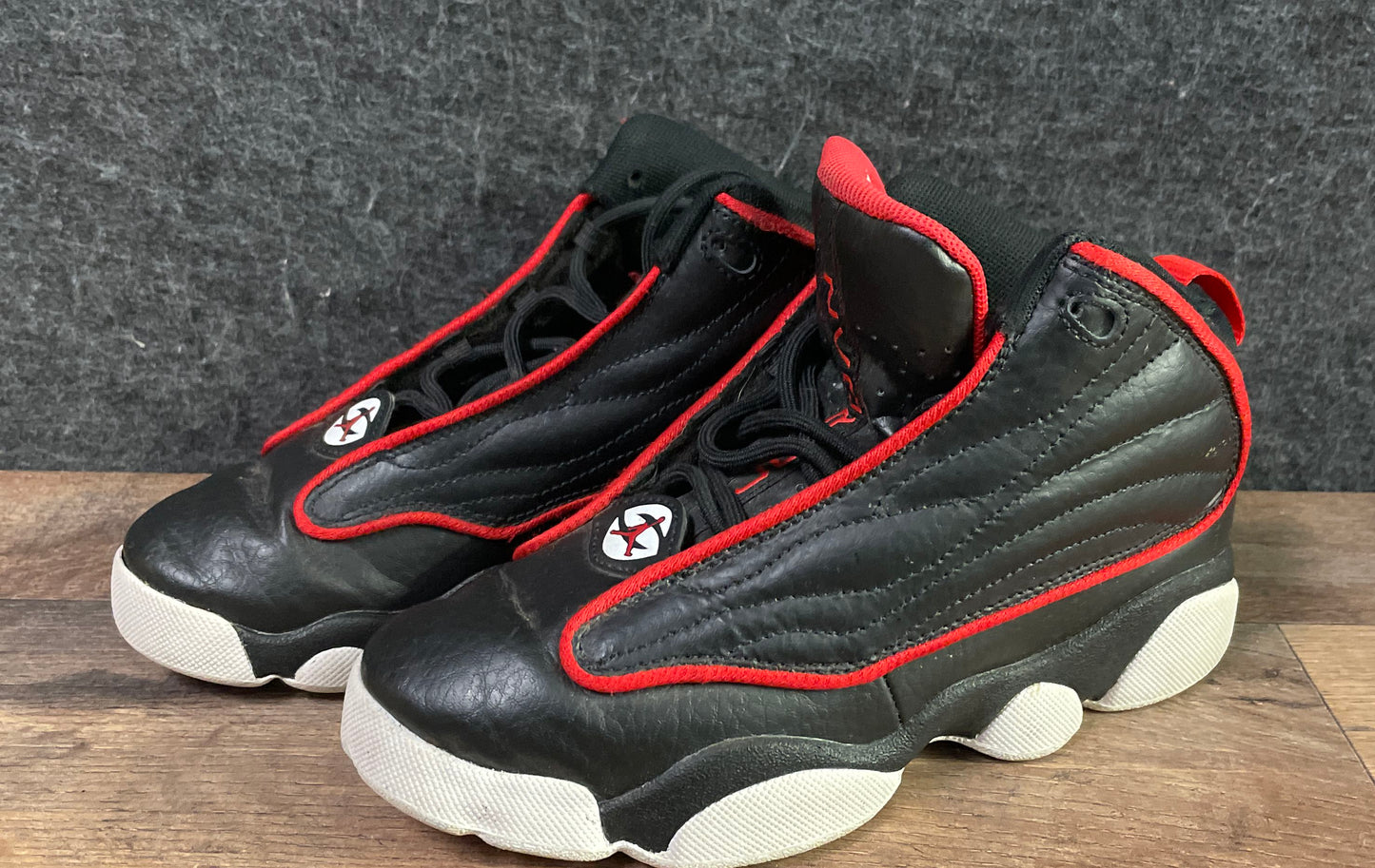 Nike Air Jordan Pro Strong Black Gym Red White Youth Sneaker Size 2.5Y