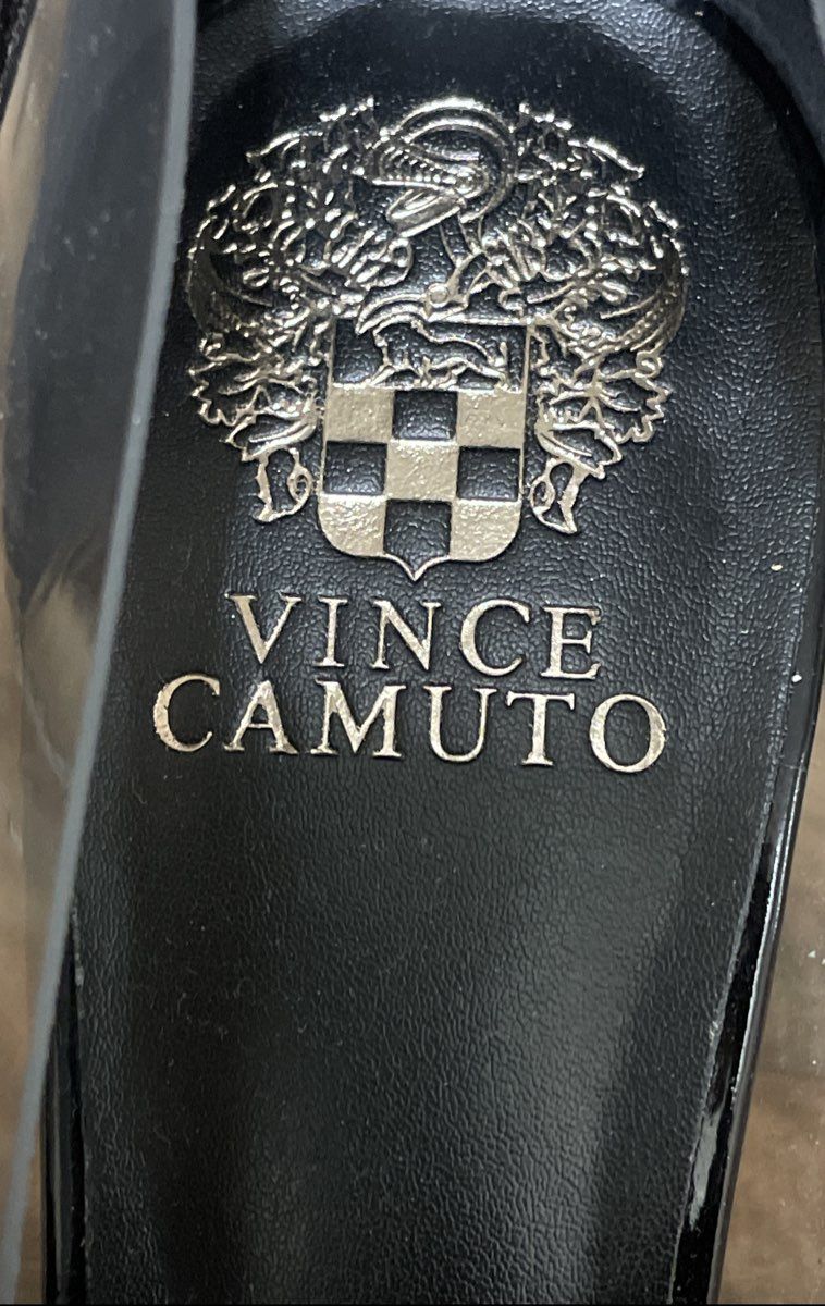 Vince Camuto Black Patent Clear PVC Pointed Toe Stiletto Pumps Size 10
