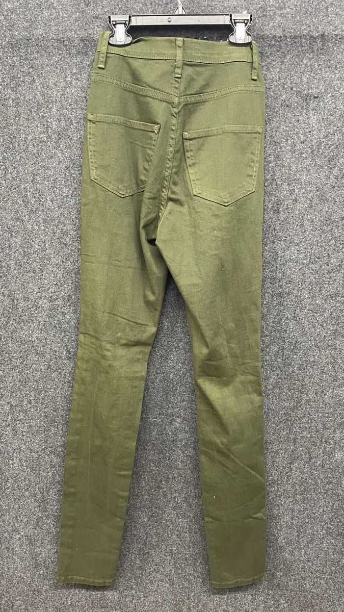 Fashion Nova Women's Olive Green Distressed High Waist Skinny Pants Sz 5 NWT