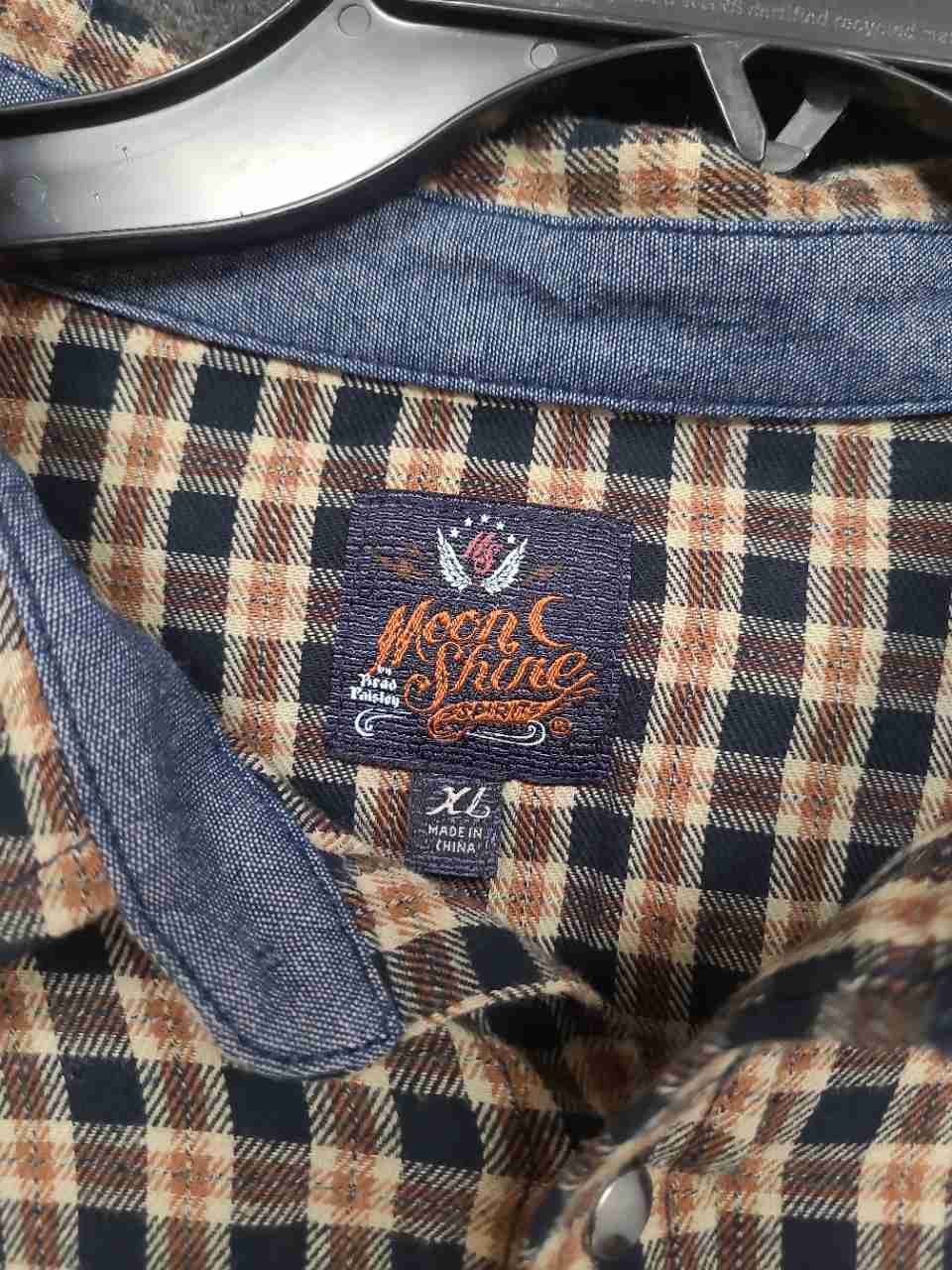 Moonshine Spirit Brad Paisley Western Plaid Pearl Snap Shirt Sz XL NWT