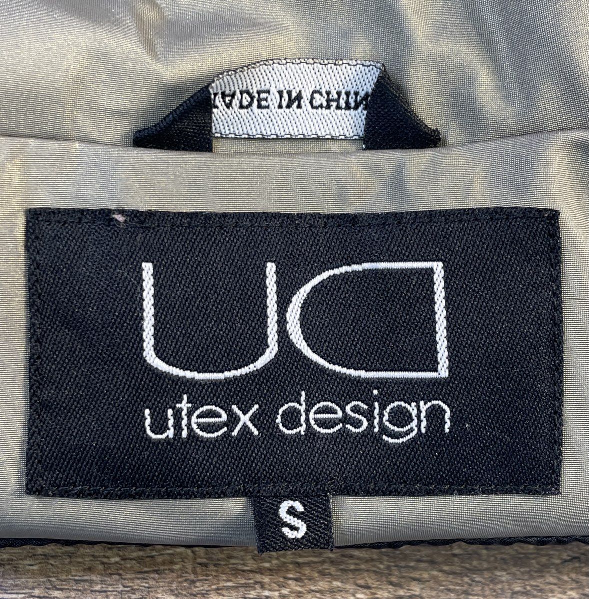 Utex Design Women's Gray Metallic Full Zip Hooded Jacket Coat Sz S