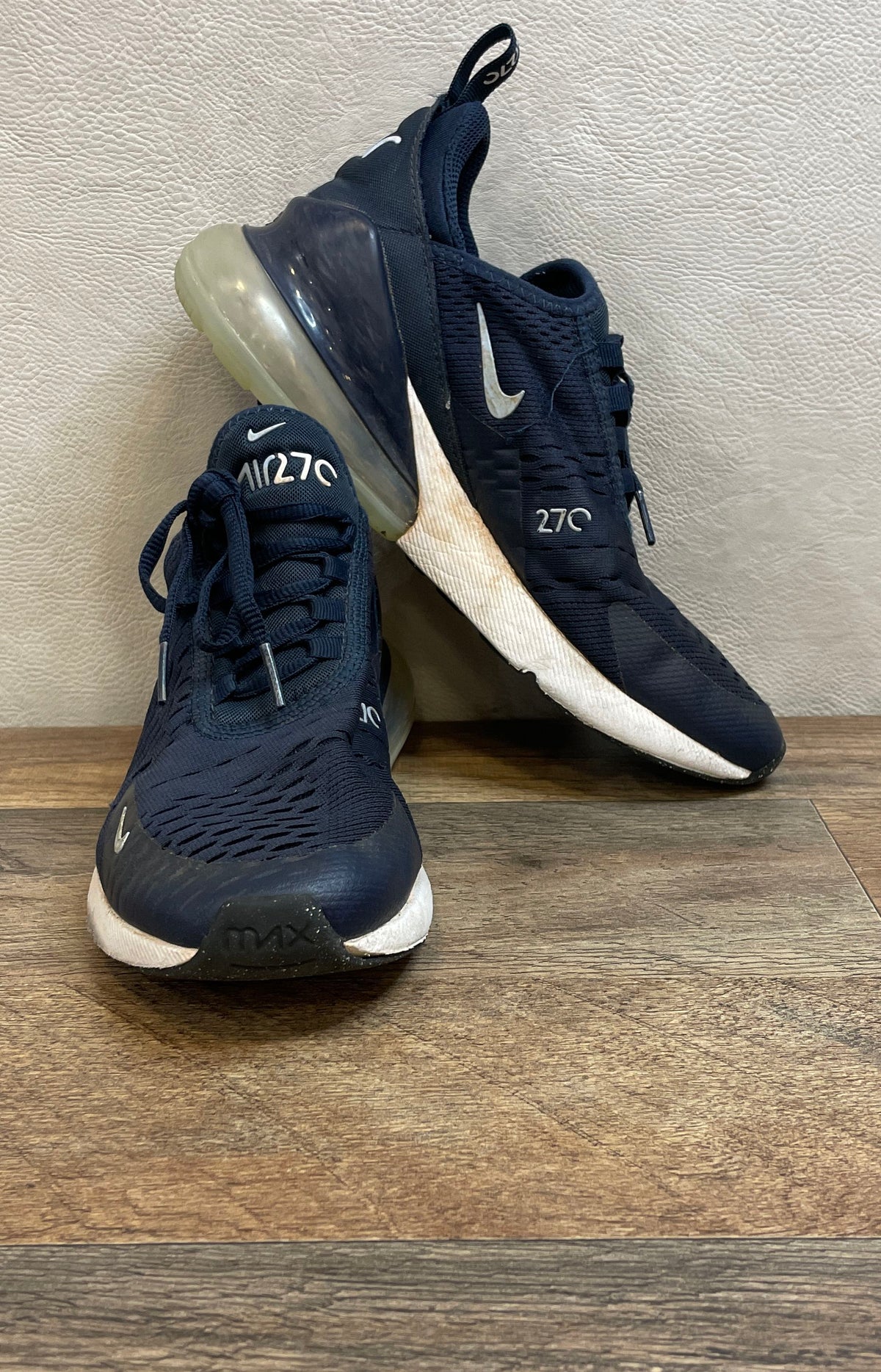 Nike Air Max 270 Midnight Navy White Kids Running Shoes Size 6Y