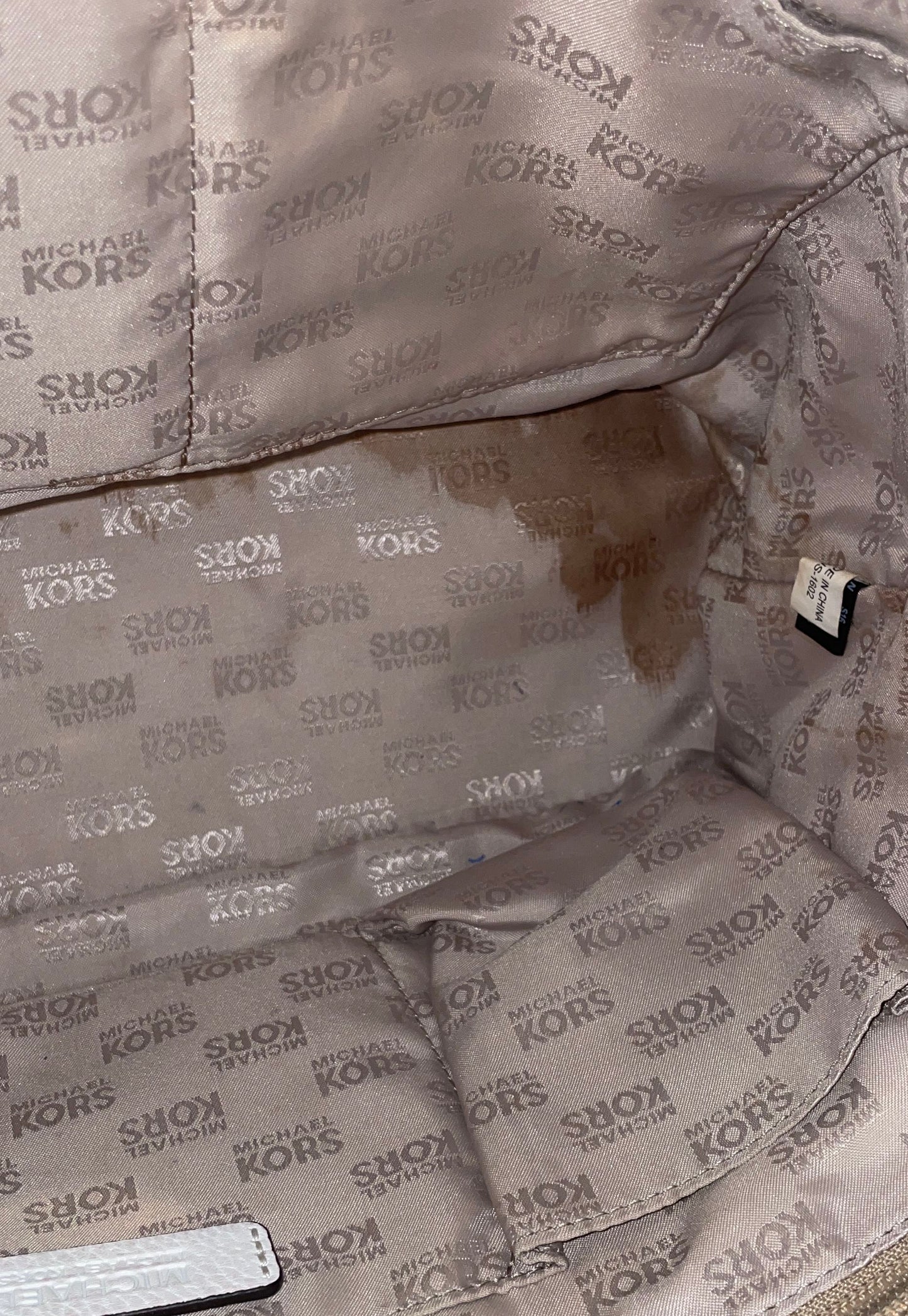 Michael Kors White Navy Blue Pebbled Leather Drawstring Bucket Bag Gold Hardware