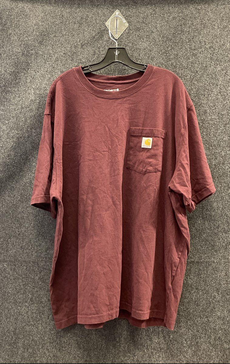Carhartt Men's K87 Workwear Pocket T-Shirt Burgundy Red Loose Fit Sz 2XL