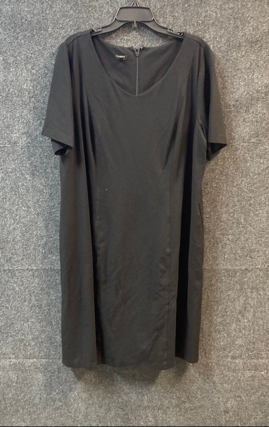 Talbots Woman Women's Black Short Sleeve V-Neck Sheath Dress Size 20W