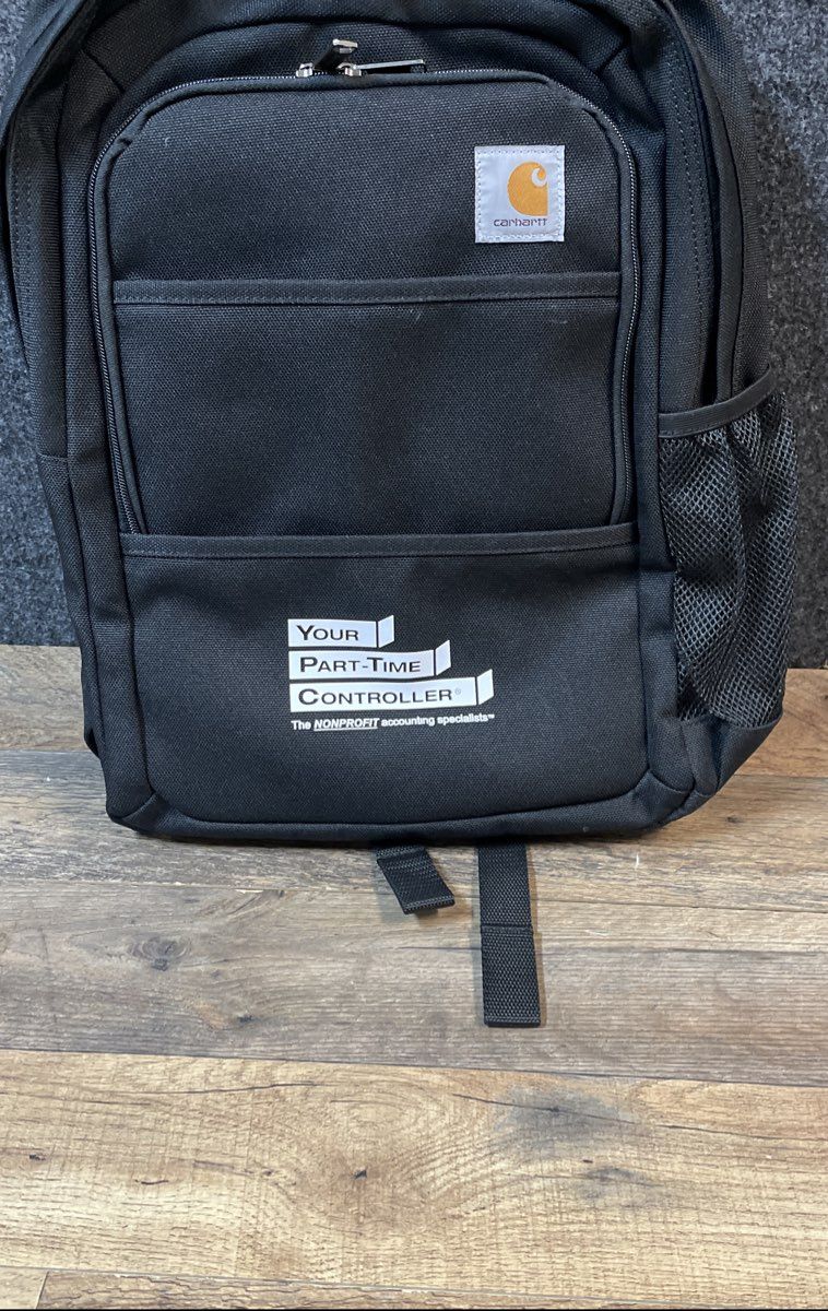 Carhartt Black Canvas Laptop Backpack Padded Work Bag Corporate Promo Logo