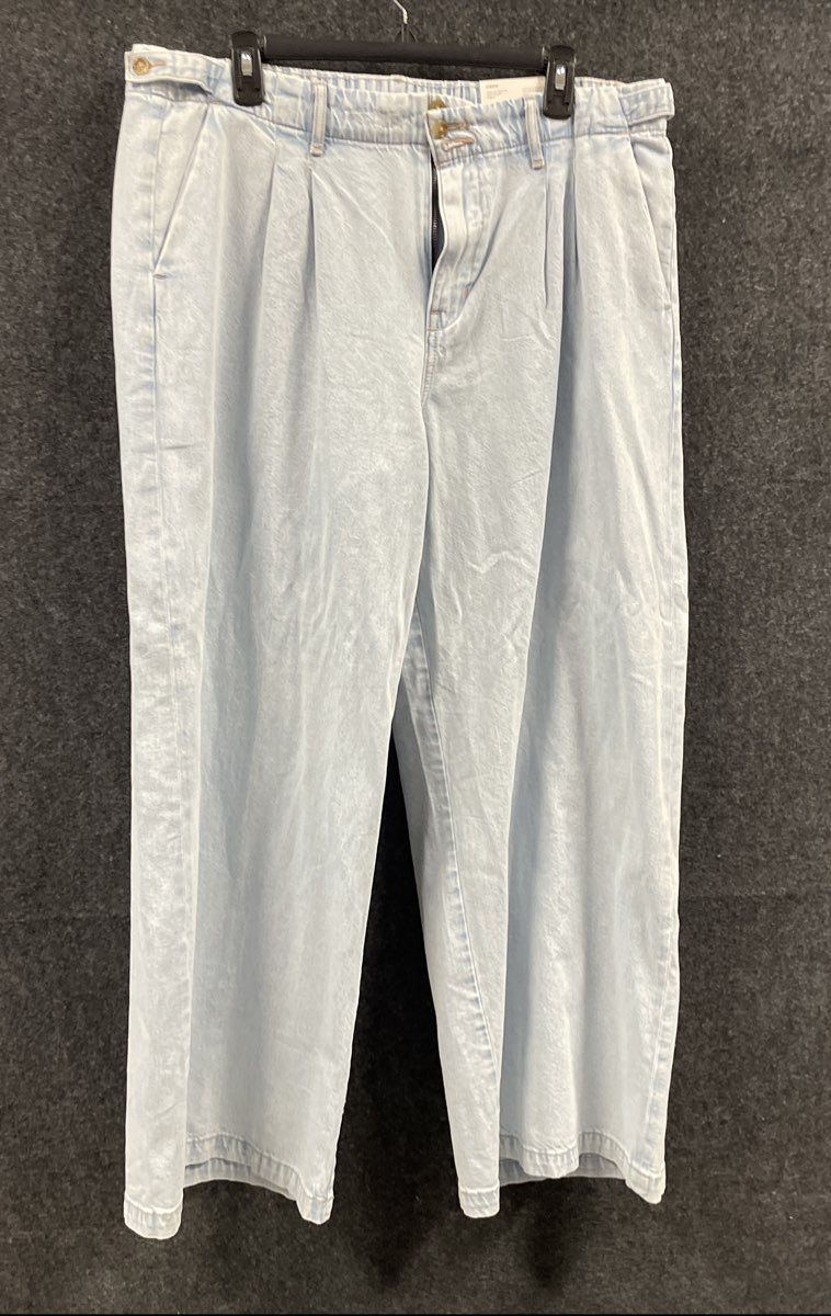 American Eagle Women's Strigid Wide Leg Trouser Light Blue Pleated NWT Sz 16