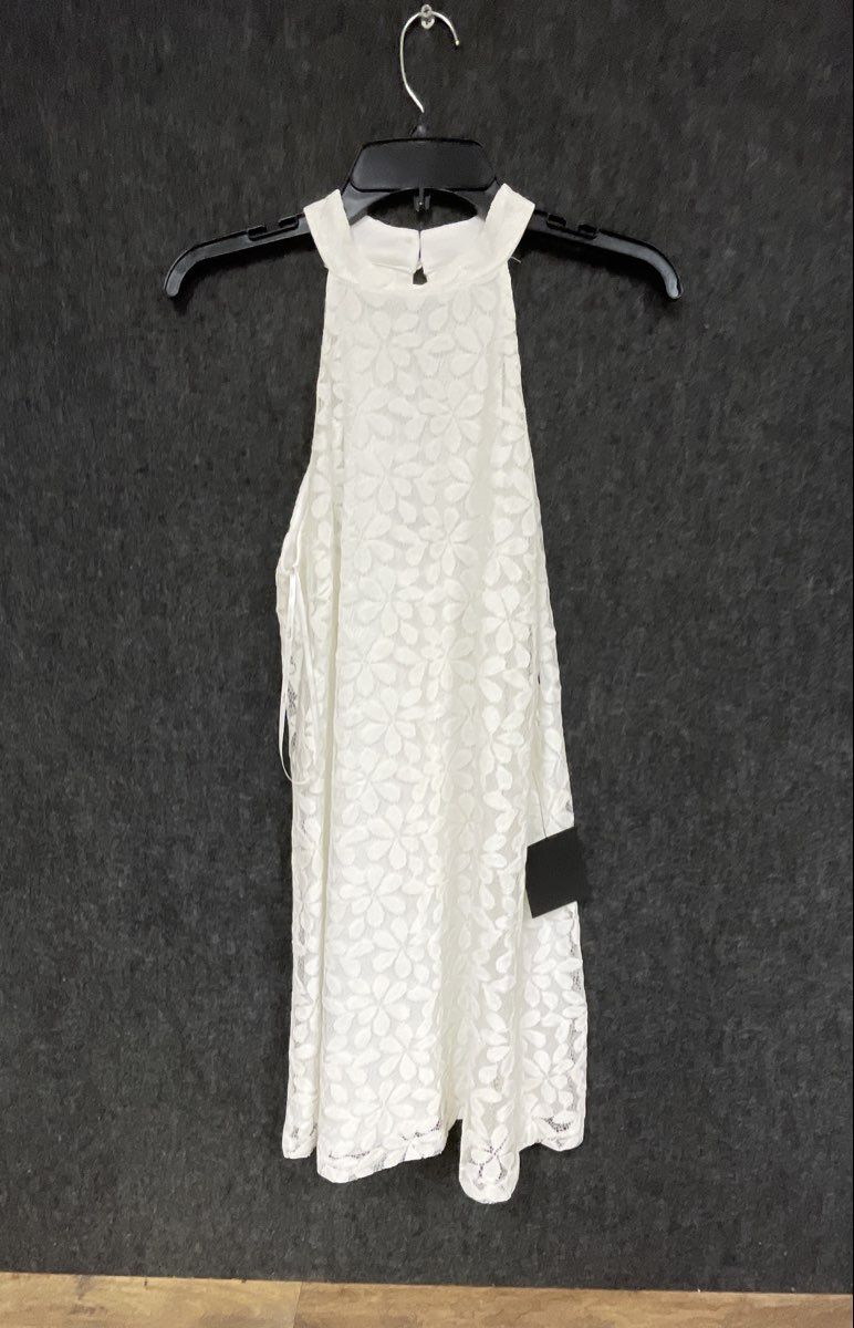 Lulus Women's White Floral Lace Halter Mini Dress Sz M NWT